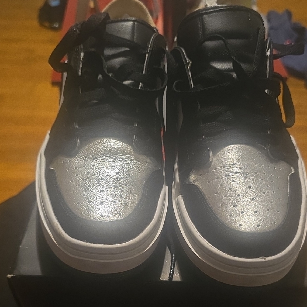 Nike Black and Silver Low-Top Sneakers